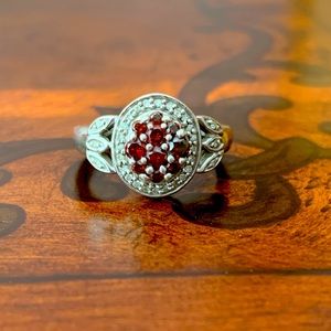 RED DIAMOND / STERLING SILVER RING